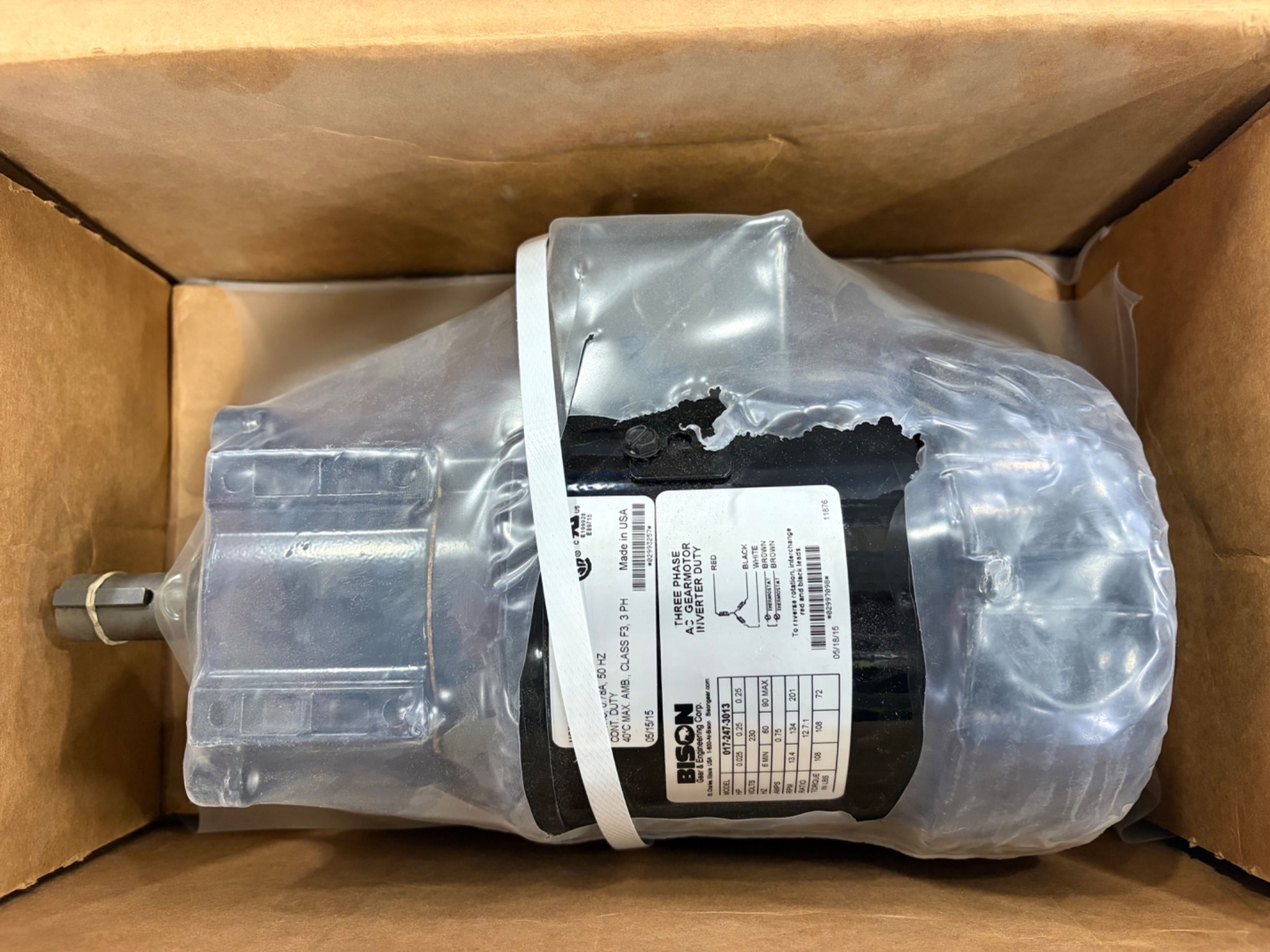 Bison 017-247-3013 0.25 HP Inverter-Duty Gearmotor - Document 3