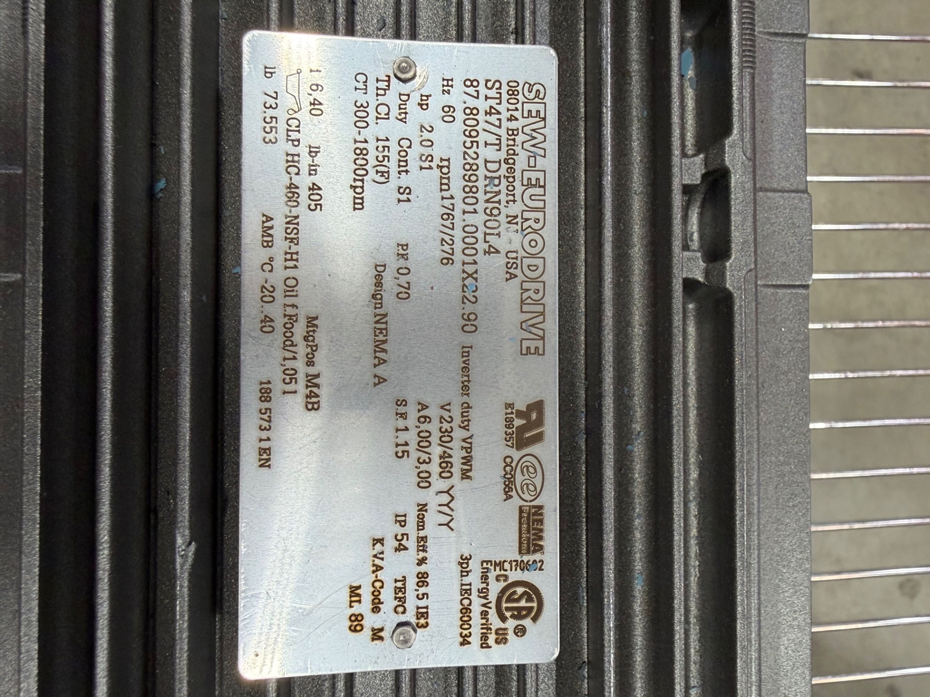 SEW-EURODRIVE ST47/T DRN90L4 2 HP Gearmotor - Document 5