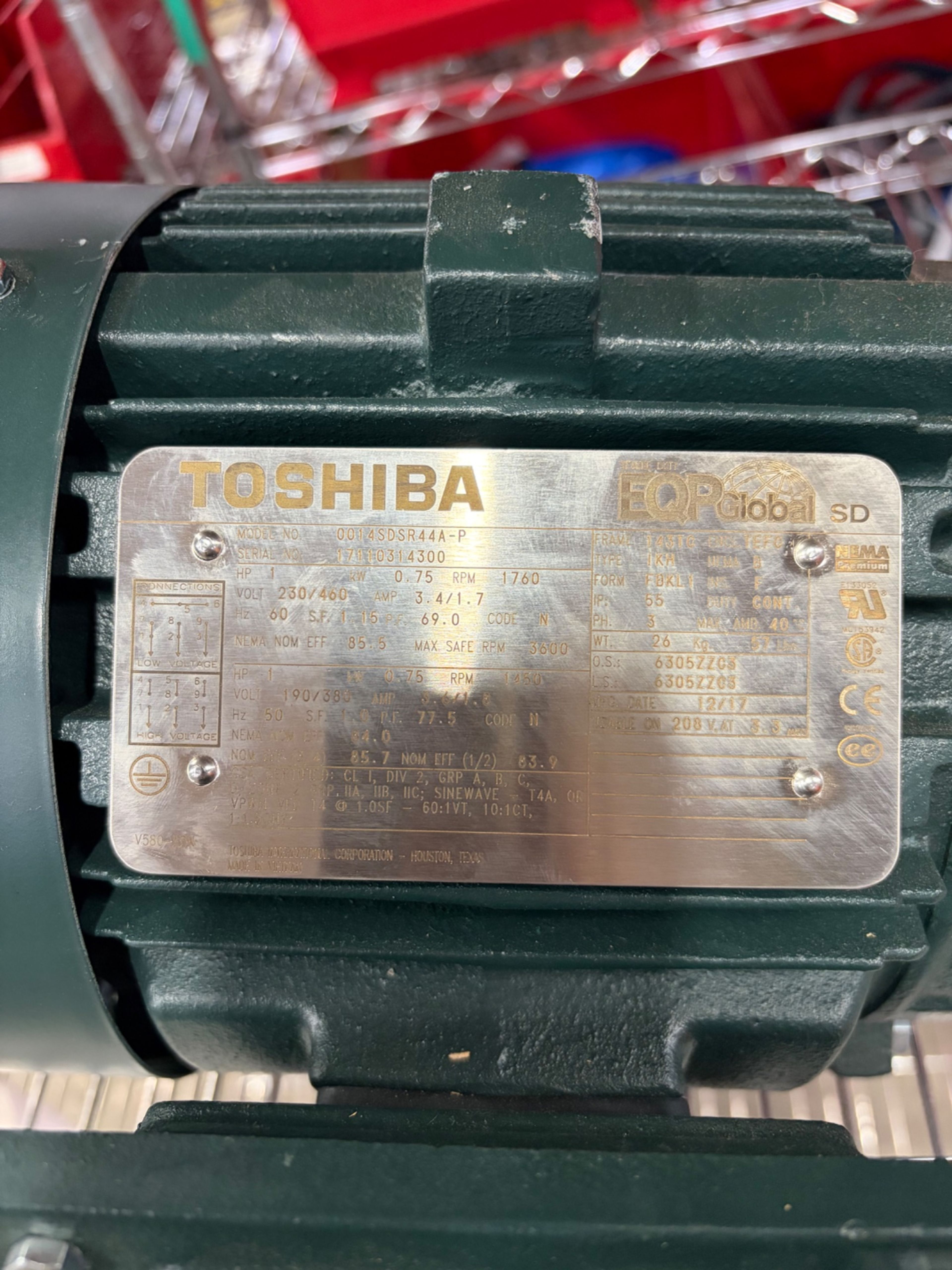2017 Toshiba 0014SDSR44A-P 1 HP Motor - Document 6