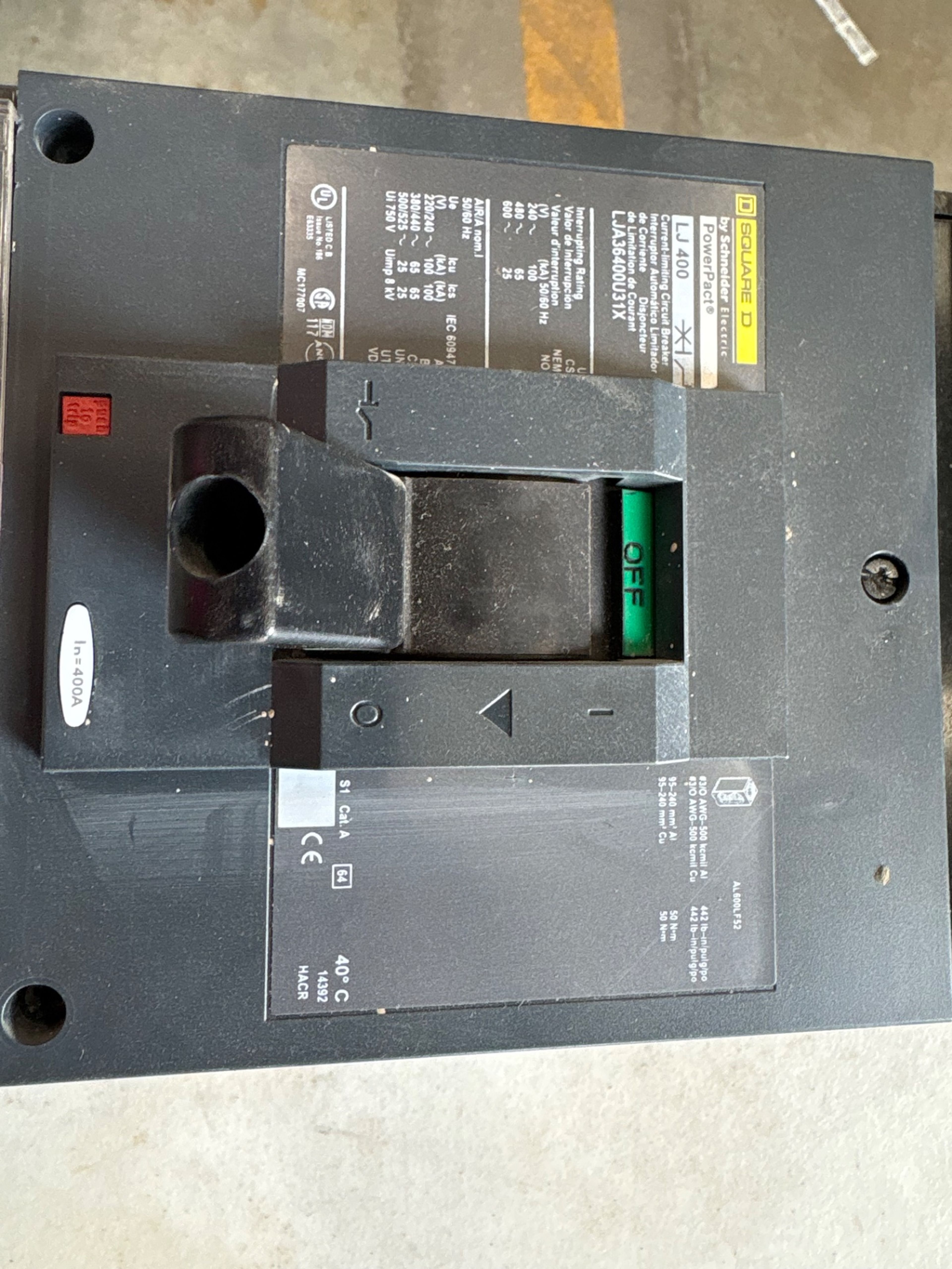 Square D LJA36400U31X 400A 3-Pole Circuit Breaker - Document 3