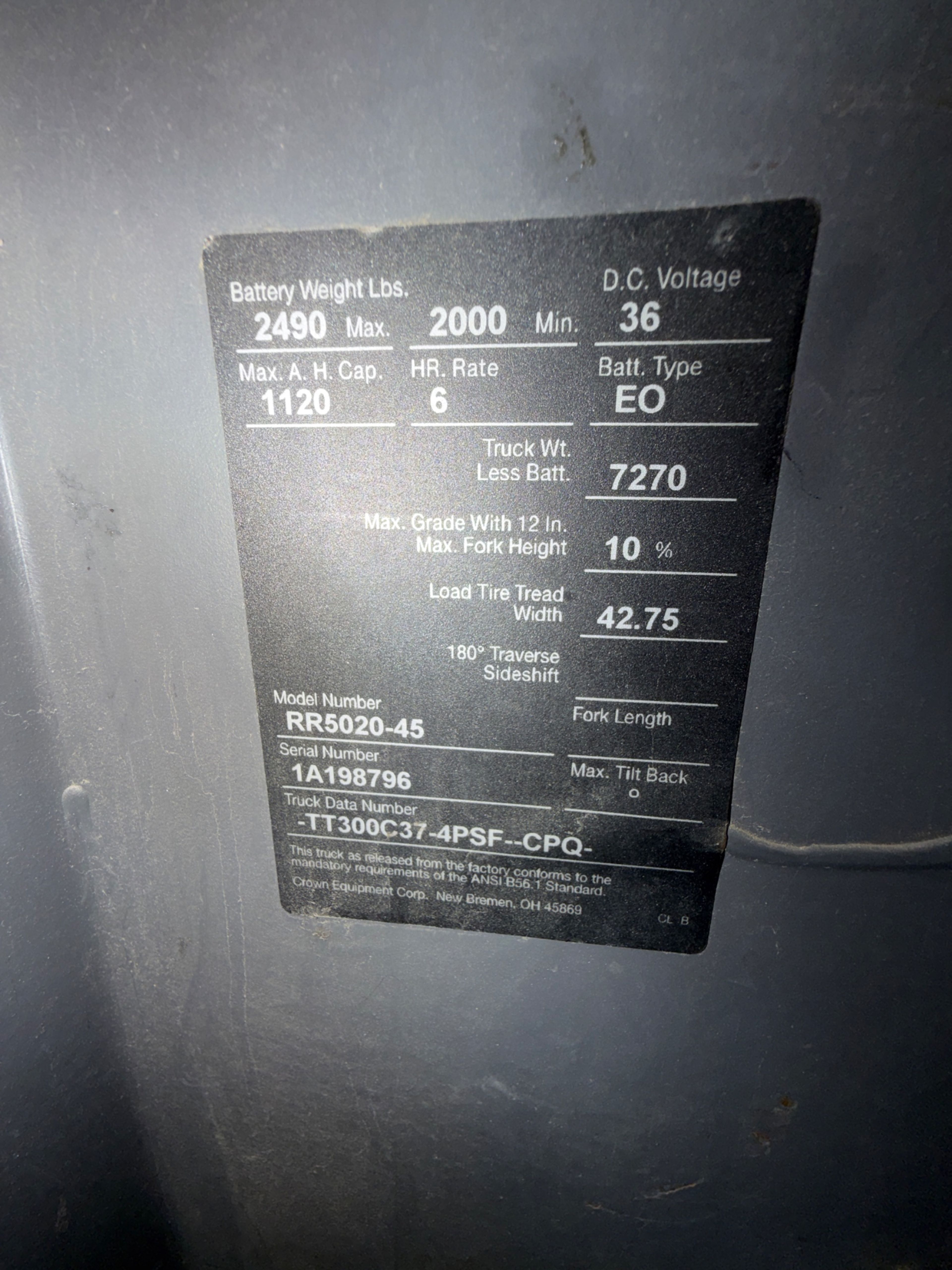 Crown RR5020-45 Reach Truck - Document 6