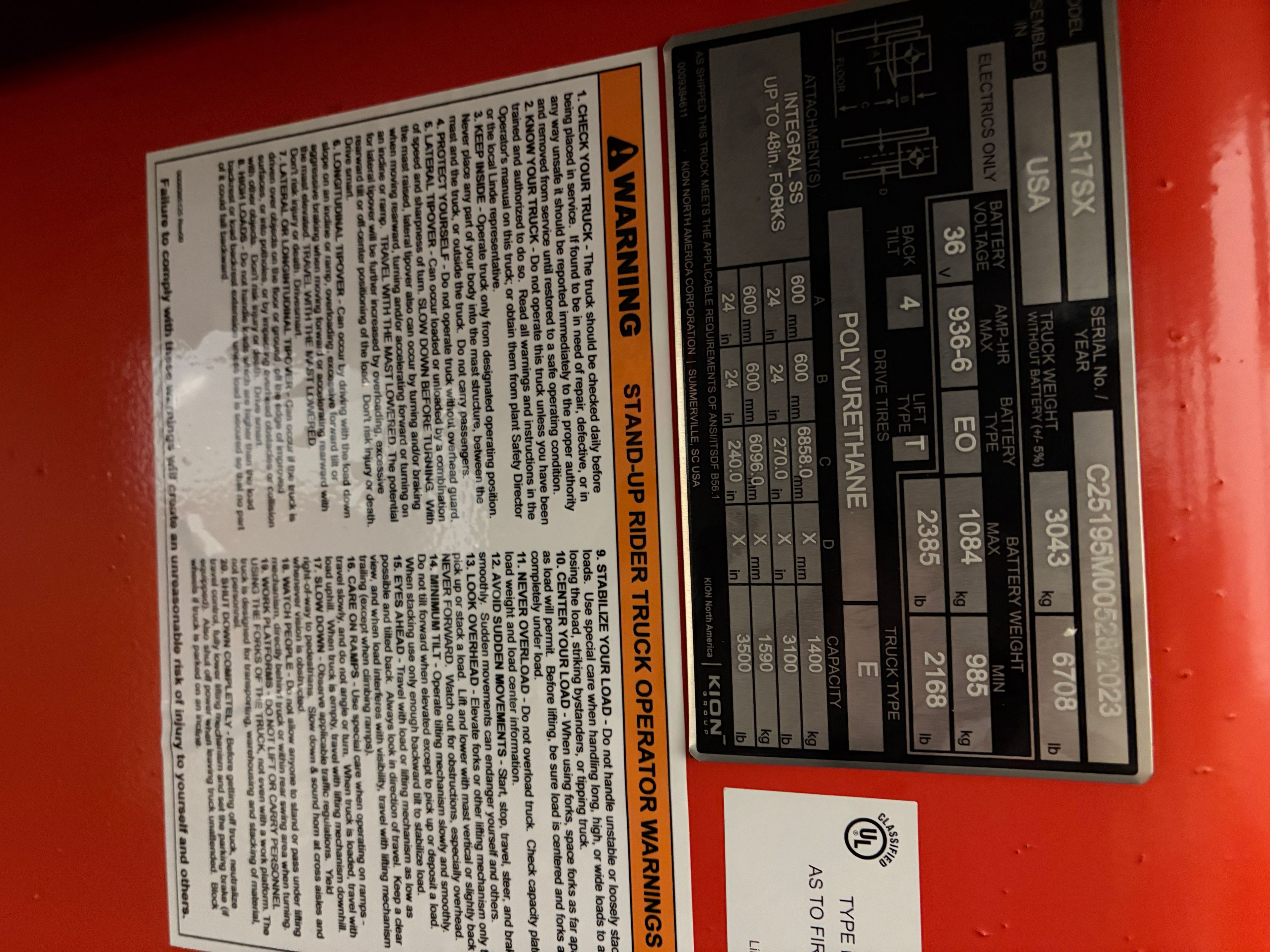 Linde R17SX Reach Truck - Document 9