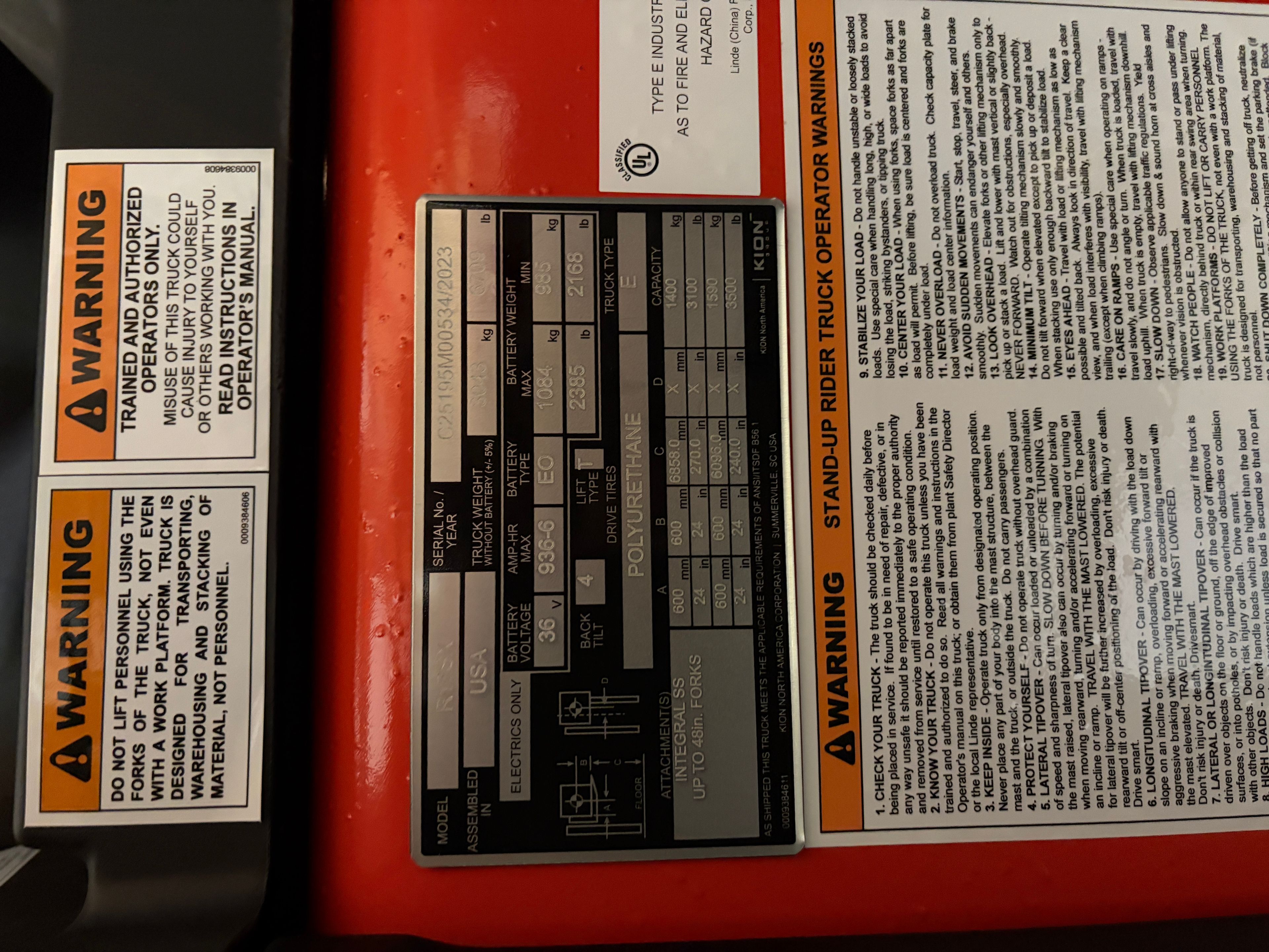 Linde R17SX Reach Truck - Document 10