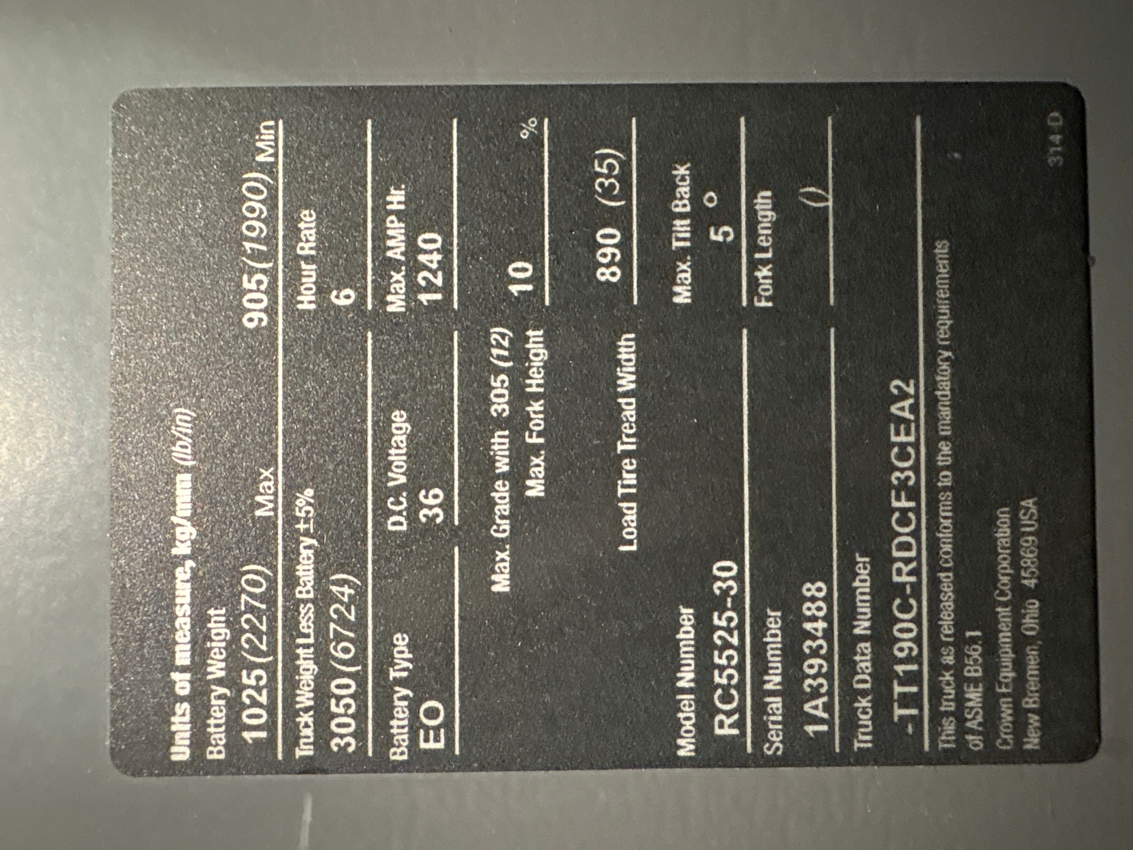 Crown Stand Up Counter Balance Forklift - Document 6