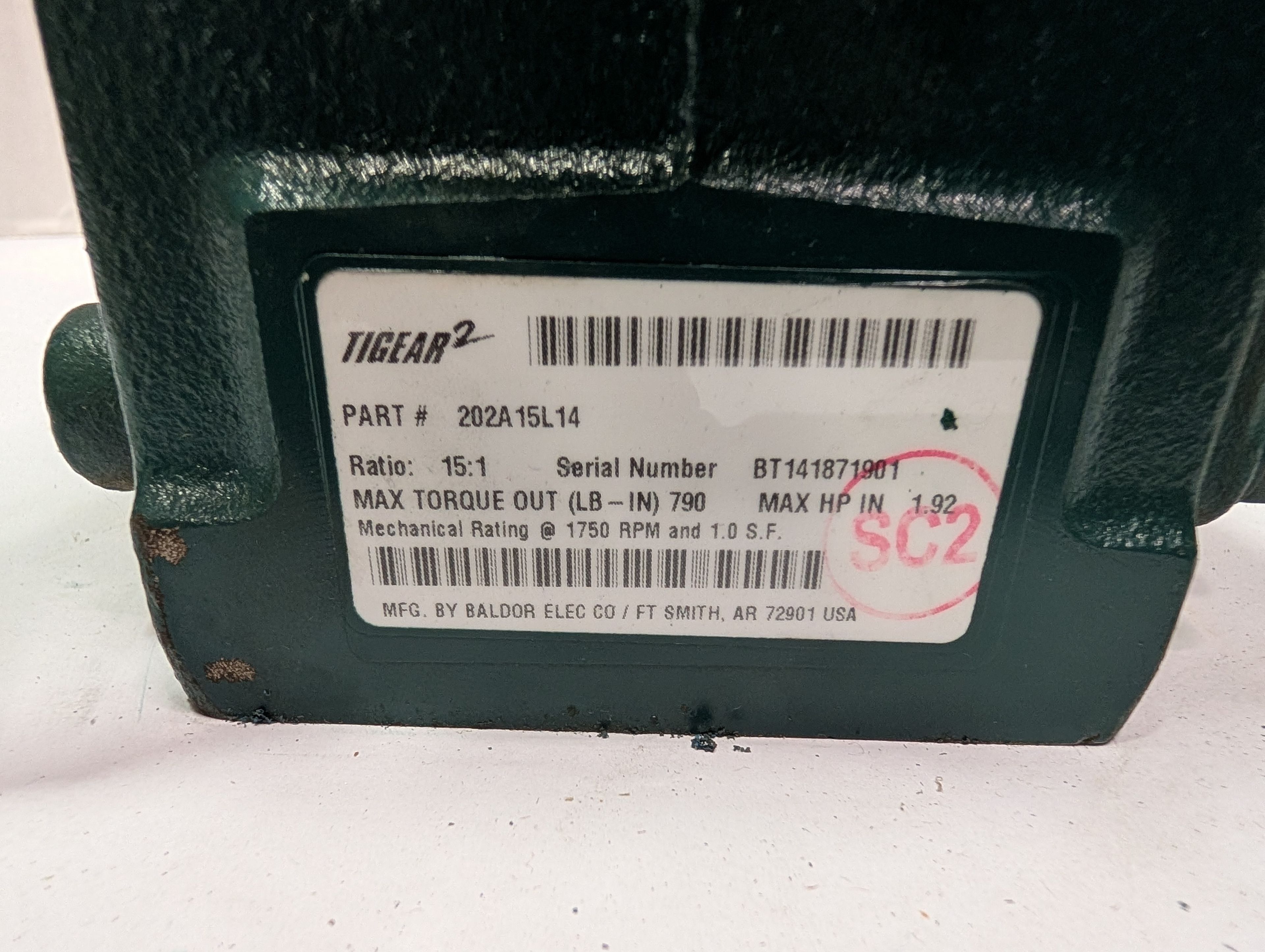 Dodge Tigear - 15:1 Gear Reducer - 202A15L14 - Document 3