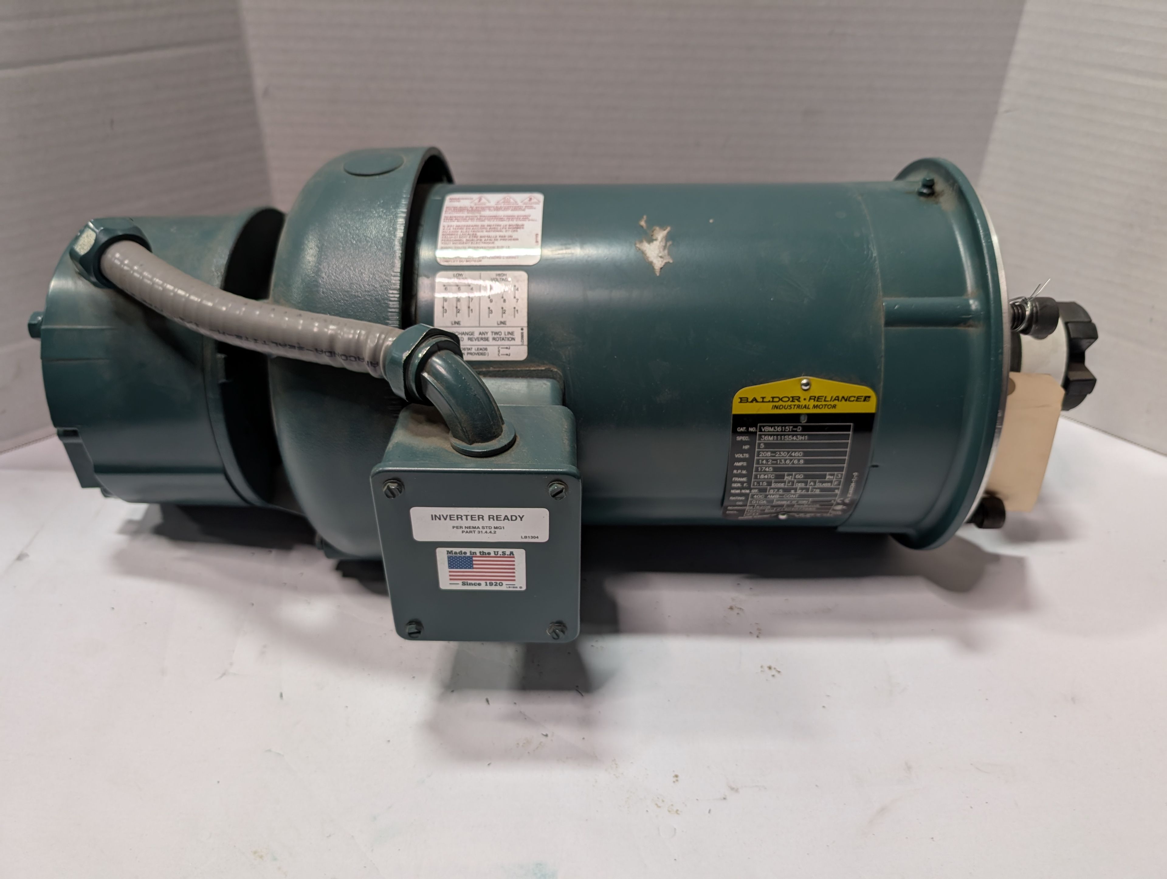 Baldor Reliance - 5 HP Electric Motor - VBM3615T-D - Document 1