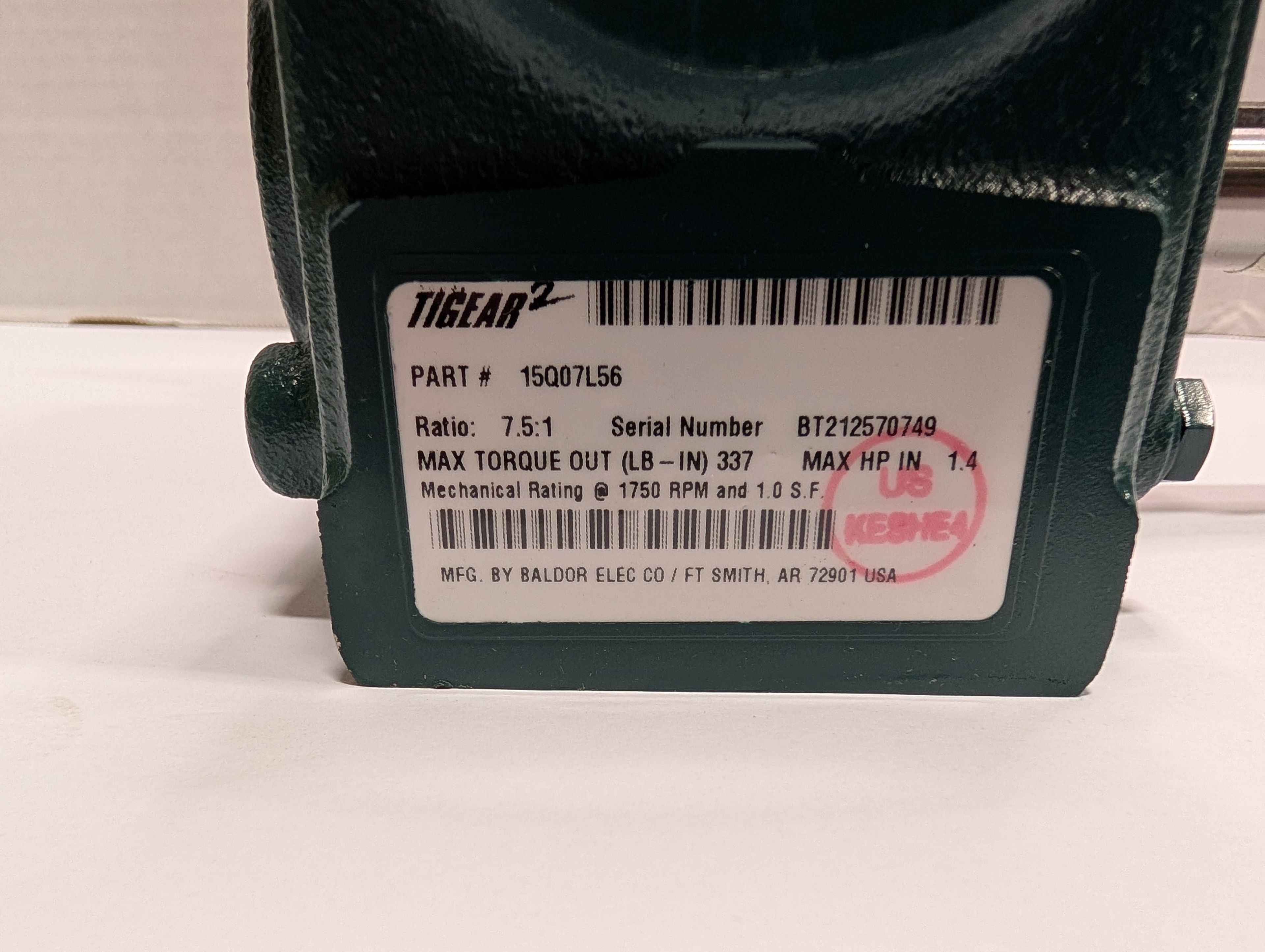 Dodge Tigear - 7.5:1 Gear Reducer - 15Q07L56 - Document 2