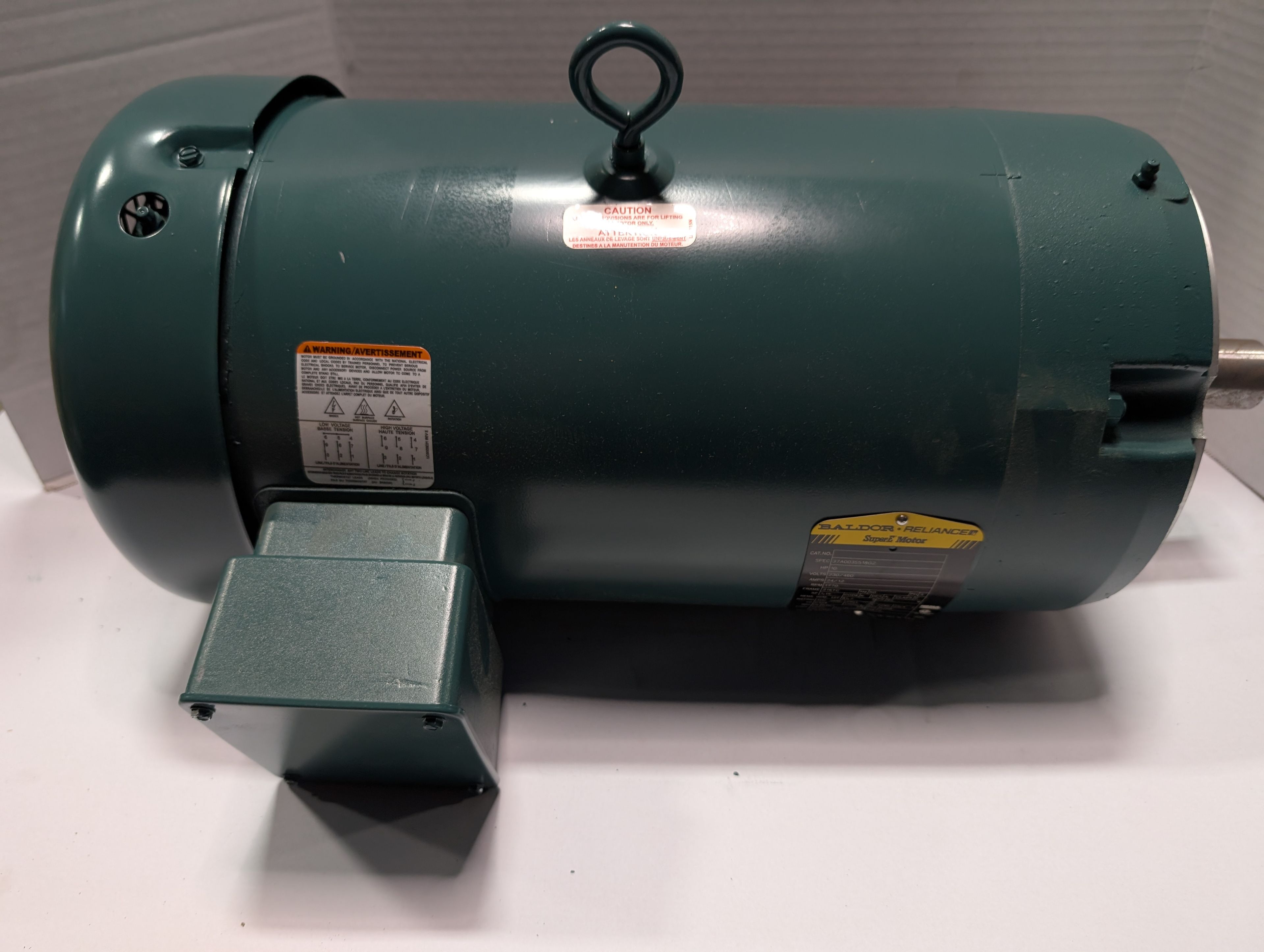 Baldor Reliance - 10 HP Electric motor - VEUHM3714T - Document 1