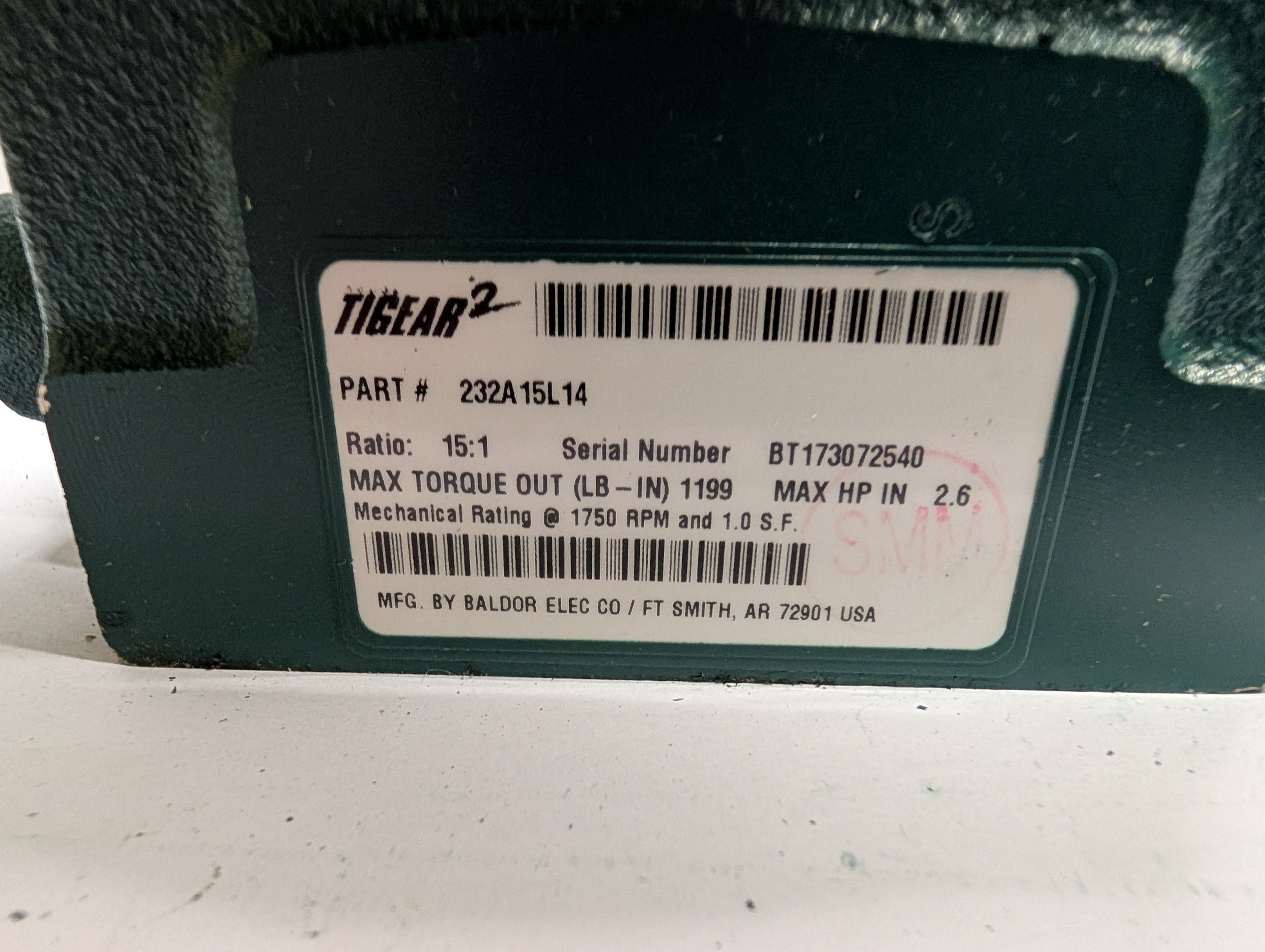 Dodge Tigear - 15:1 Gear Reducer - 232A15L14 - Document 2