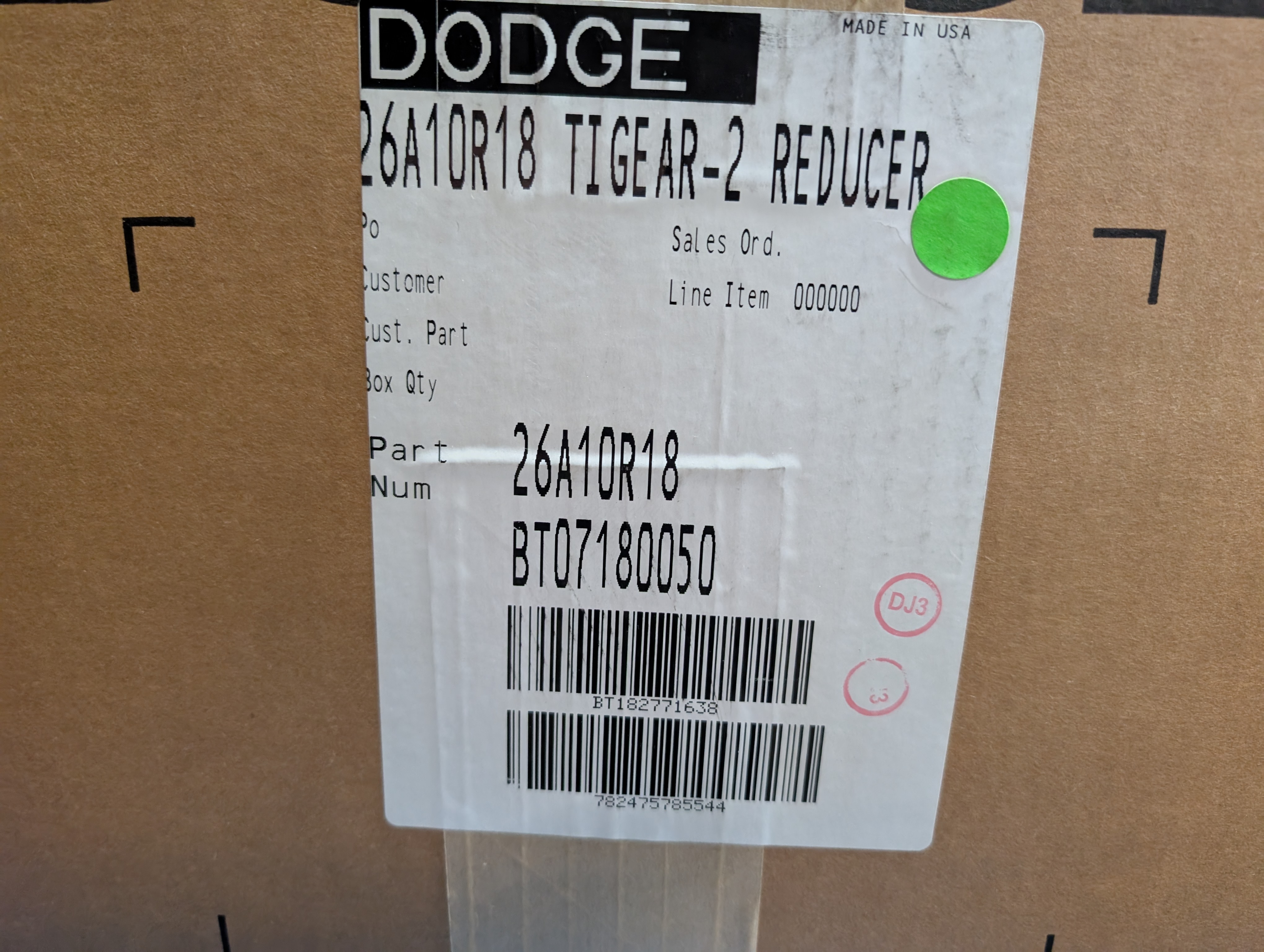 Dodge Tigear - 10:1 Gear Reducer - 26A10R18