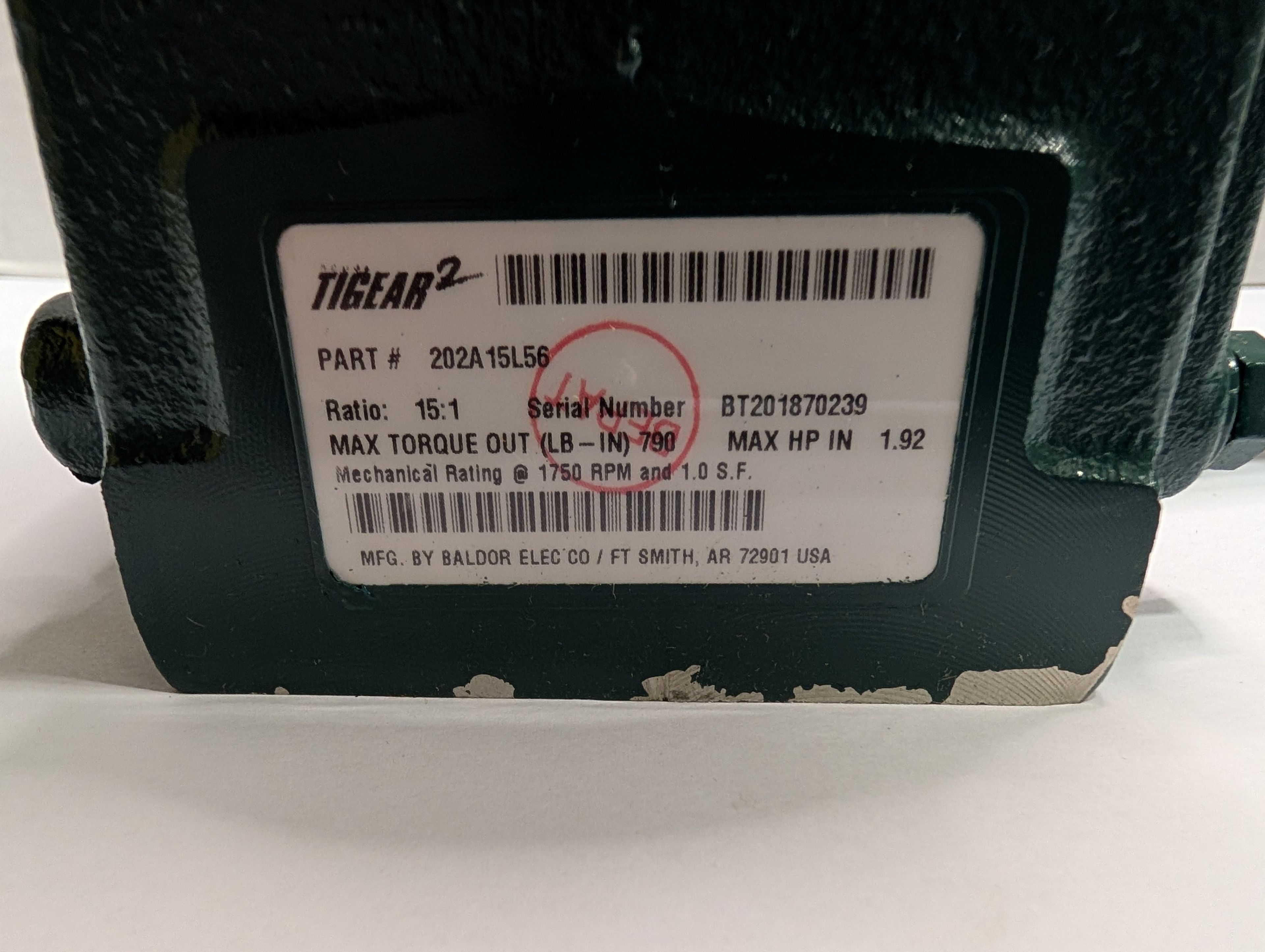 Dodge Tigear - 15:1 Gear Reducer - 202A15L56 - Document 4